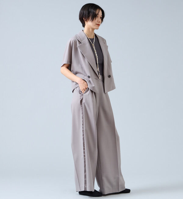 Liesse「サイド切り替えワイドパンツ（セットアップ可）」|その他|
