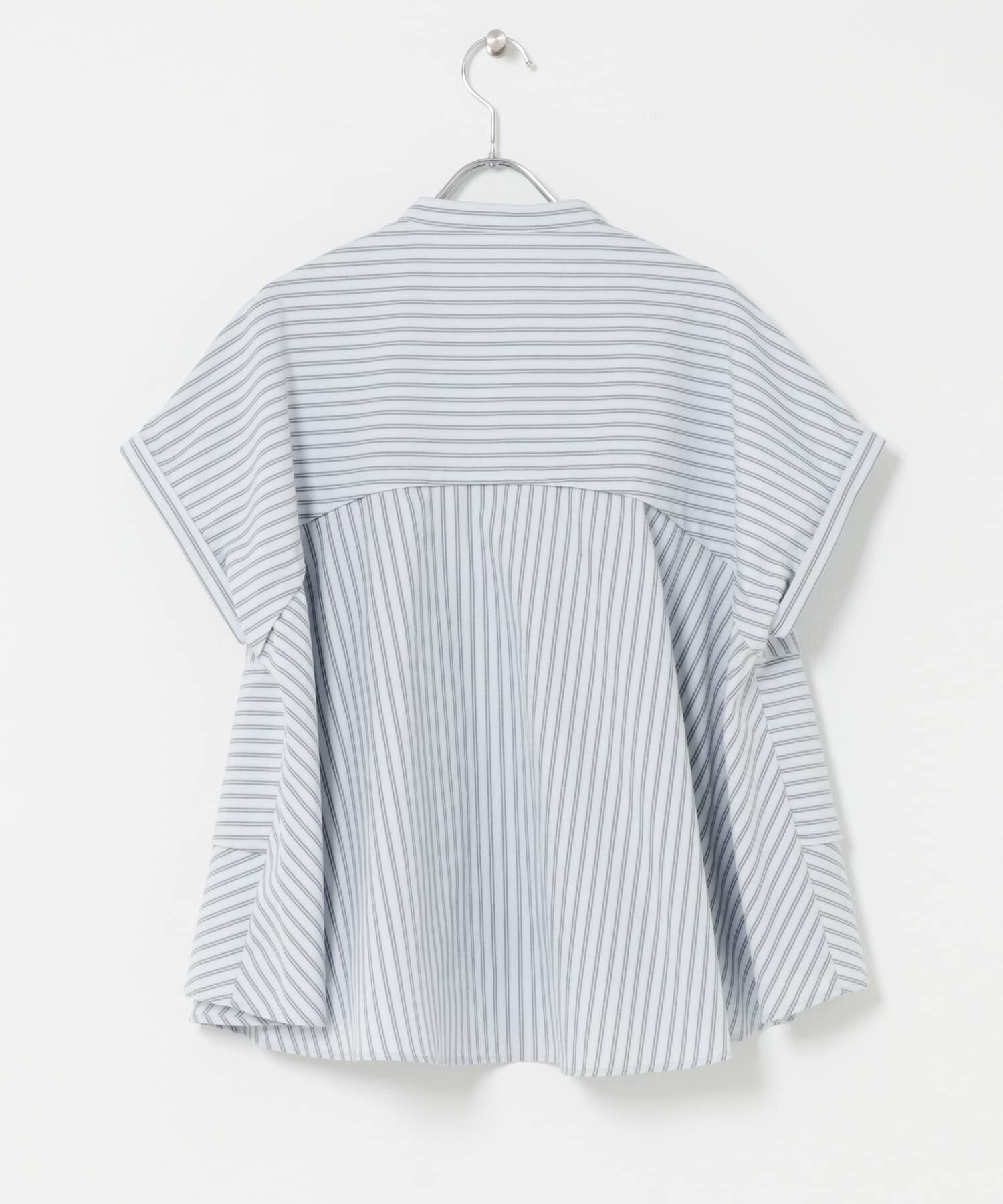 Sonny Label 「『WEB限定』バンドカラーフリルストライプ半袖シャツ」|シャツ・ブラウス|