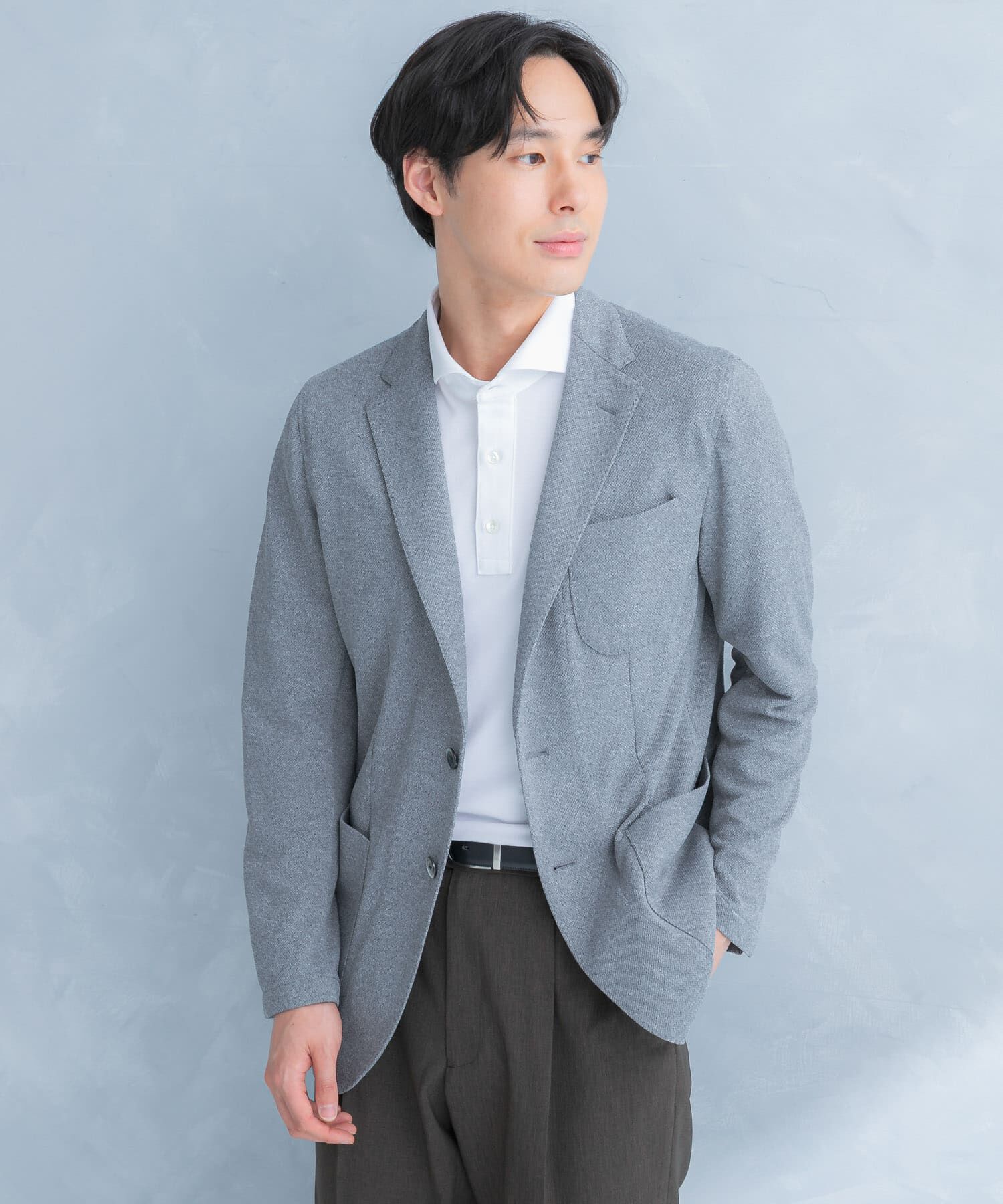 URBAN RESEARCH DOORS「LIFE STYLE TAILOR　メランジニットイージージャケット」|その他|グレー