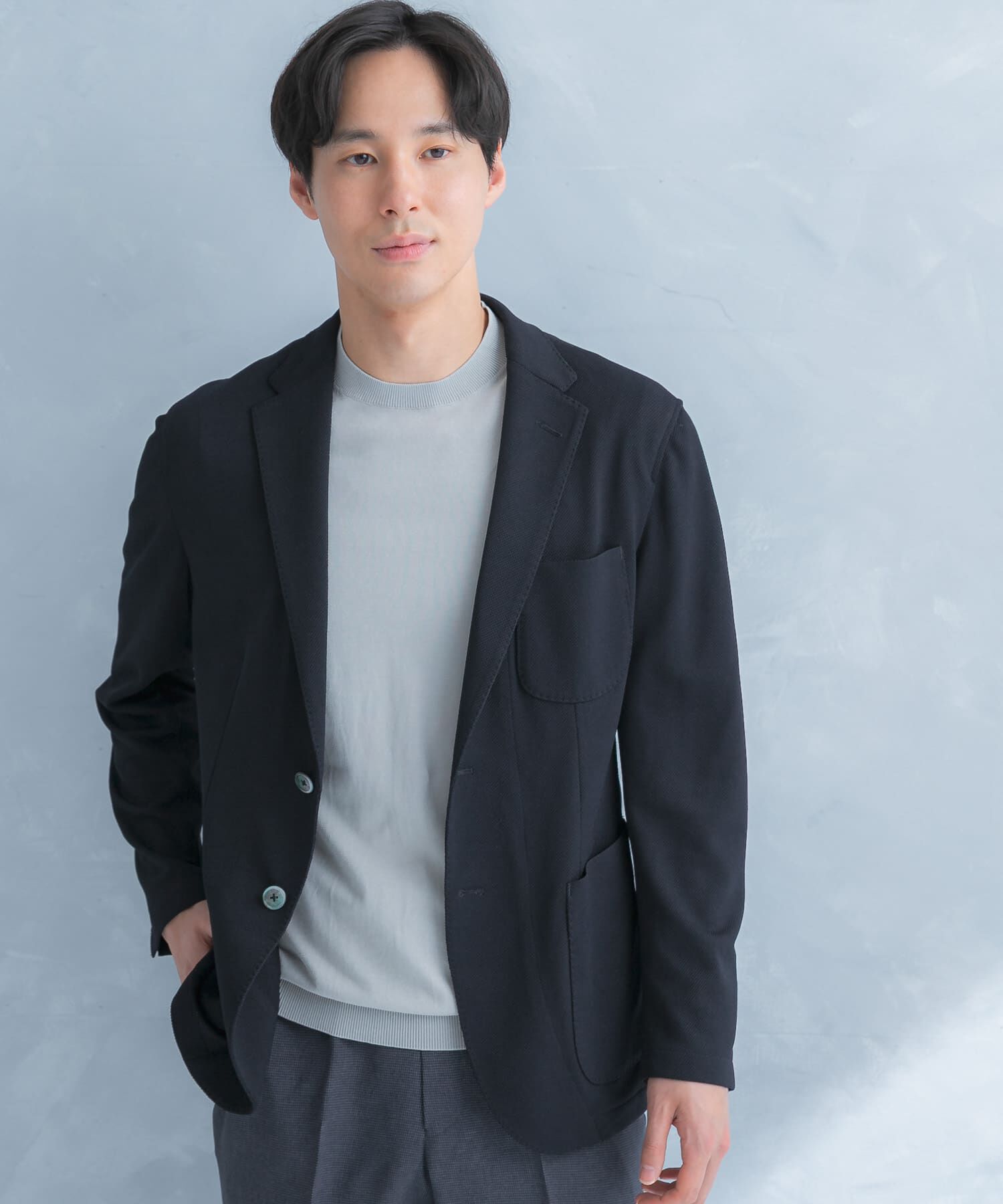 URBAN RESEARCH DOORS「LIFE STYLE TAILOR　メランジニットイージージャケット」|その他|ネイビー
