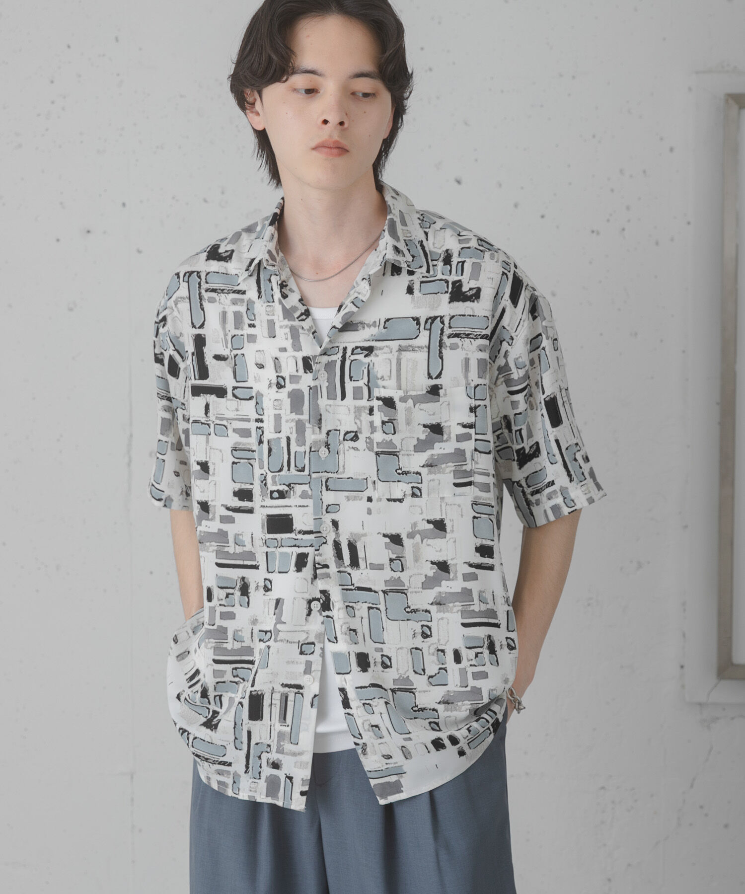 SENSE OF PLACE by URBAN RESEARCH「アソートパターンレギュラーカラーショートスリーブシャツ」|シャツ・ブラウス|ホワイト