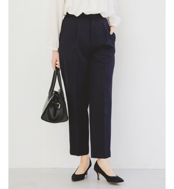 le.coeur blanc「ツインクロスタックストレートパンツ」|その他|ネイビー