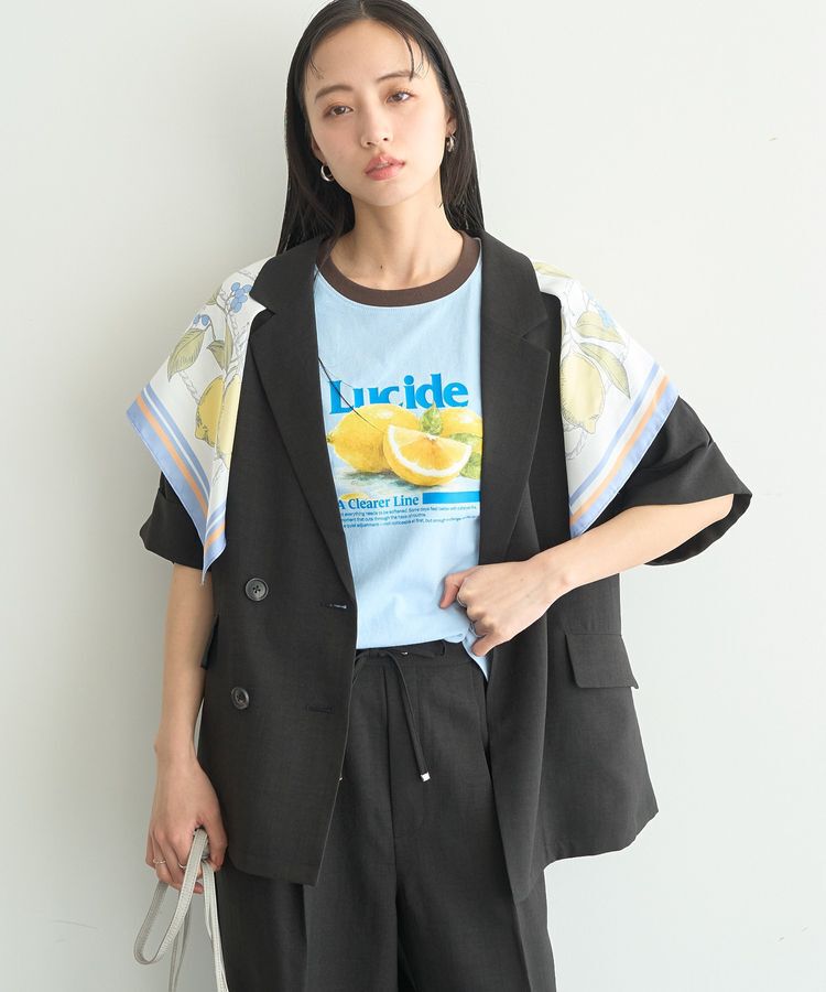 earth music&ecology「【セットアップ対応】リネンライクダブルジャケット」|テーラードジャケット|Black