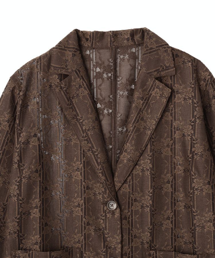earth music&ecology「レースシャツジャケット」|テーラードジャケット|