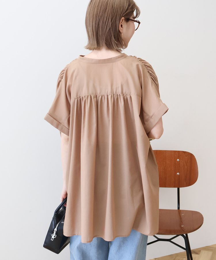 AMERICAN HOLIC「【WEB限定】イージーケア+接触冷感 フレンチスリーブギャザーシャツ」|シャツ・ブラウス|