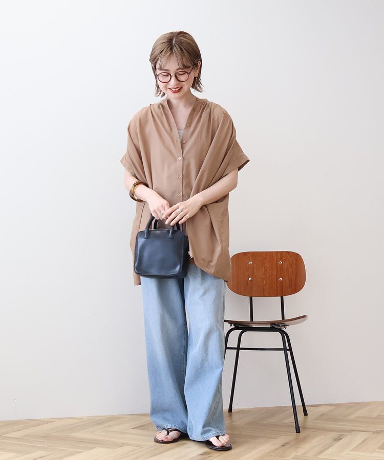 AMERICAN HOLIC「【WEB限定】イージーケア+接触冷感 フレンチスリーブギャザーシャツ」|シャツ・ブラウス|