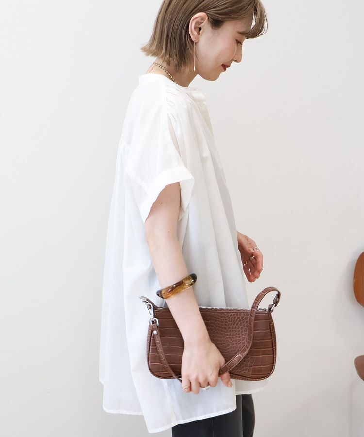AMERICAN HOLIC「【WEB限定】イージーケア+接触冷感 フレンチスリーブギャザーシャツ」|シャツ・ブラウス|