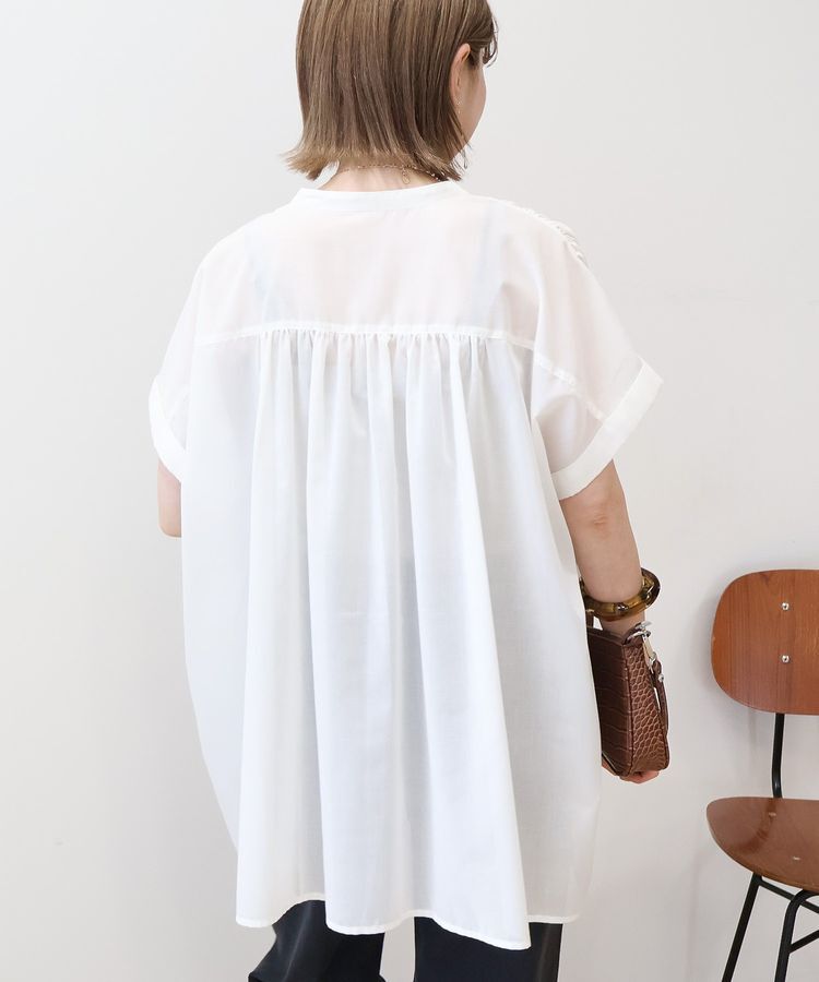AMERICAN HOLIC「【WEB限定】イージーケア+接触冷感 フレンチスリーブギャザーシャツ」|シャツ・ブラウス|