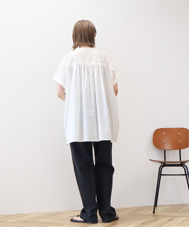 AMERICAN HOLIC「【WEB限定】イージーケア+接触冷感 フレンチスリーブギャザーシャツ」|シャツ・ブラウス|