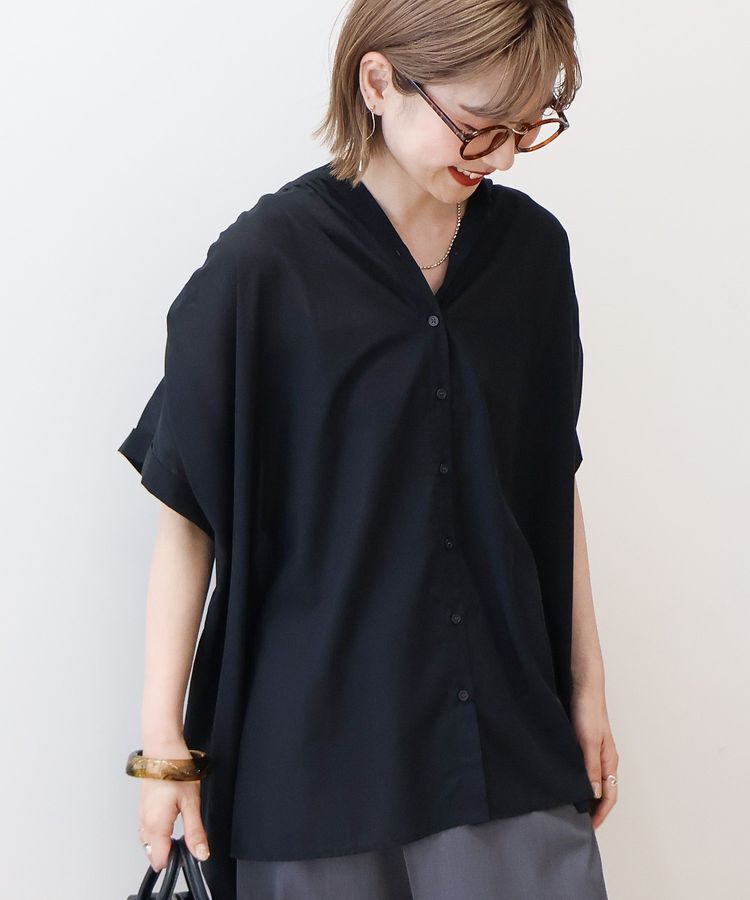 AMERICAN HOLIC「【WEB限定】イージーケア+接触冷感 フレンチスリーブギャザーシャツ」|シャツ・ブラウス|