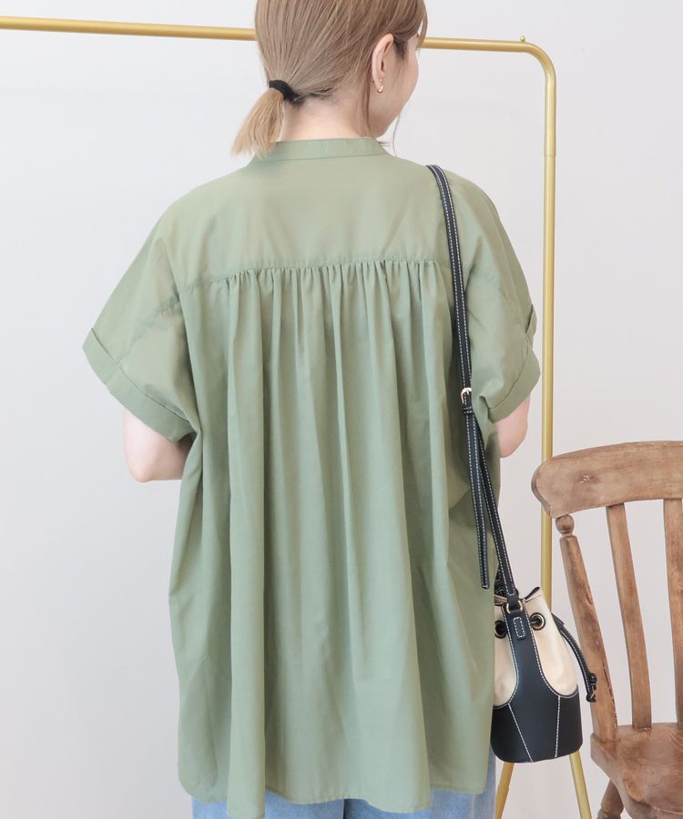 AMERICAN HOLIC「【WEB限定】イージーケア+接触冷感 フレンチスリーブギャザーシャツ」|シャツ・ブラウス|