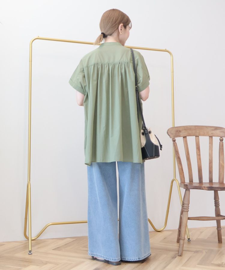 AMERICAN HOLIC「【WEB限定】イージーケア+接触冷感 フレンチスリーブギャザーシャツ」|シャツ・ブラウス|