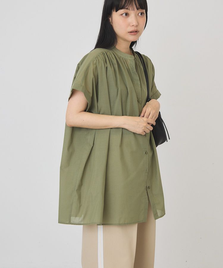 AMERICAN HOLIC「【WEB限定】イージーケア+接触冷感 フレンチスリーブギャザーシャツ」|シャツ・ブラウス|