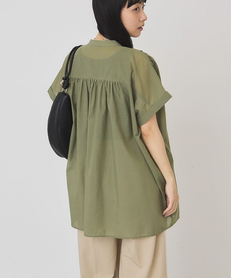 AMERICAN HOLIC「【WEB限定】イージーケア+接触冷感 フレンチスリーブギャザーシャツ」|シャツ・ブラウス|
