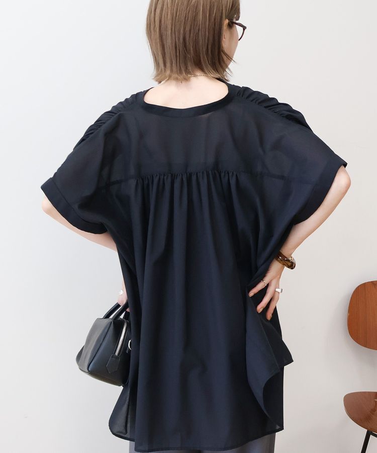 AMERICAN HOLIC「【WEB限定】イージーケア+接触冷感 フレンチスリーブギャザーシャツ」|シャツ・ブラウス|