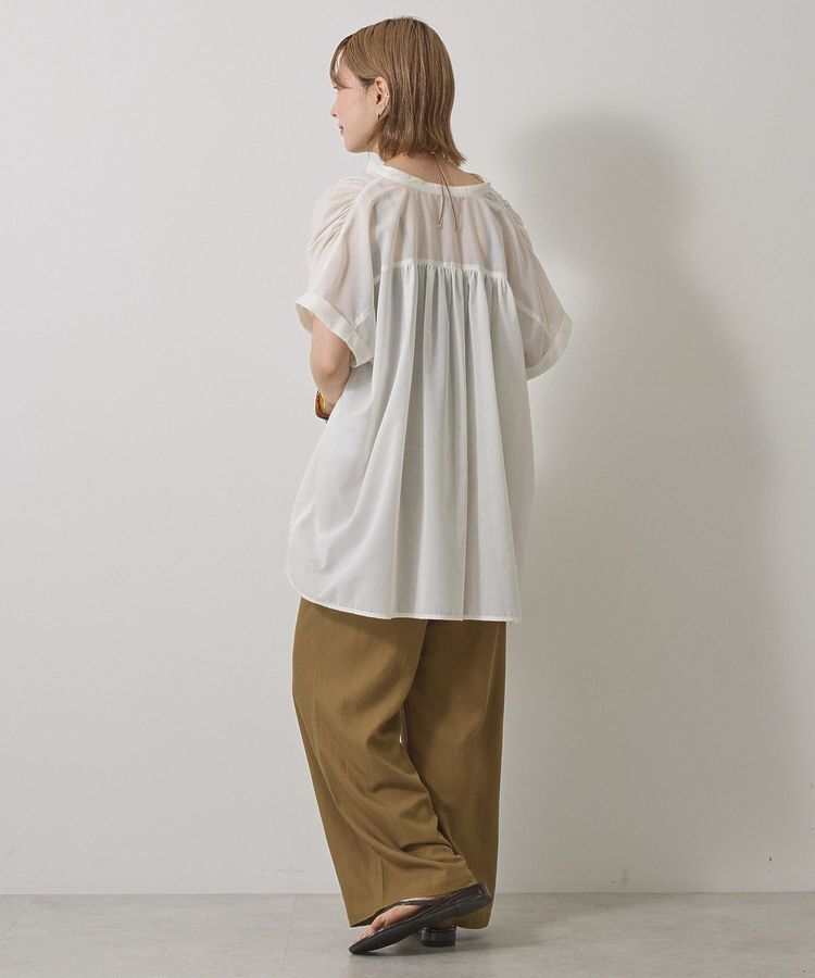 AMERICAN HOLIC「【WEB限定】イージーケア+接触冷感 フレンチスリーブギャザーシャツ」|シャツ・ブラウス|