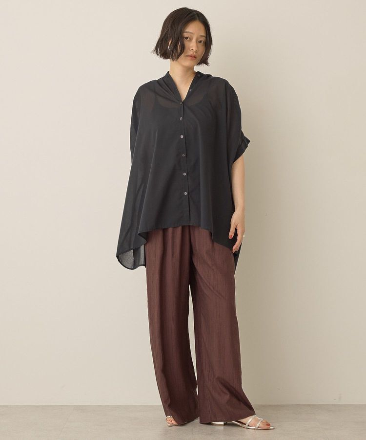 AMERICAN HOLIC「【WEB限定】イージーケア+接触冷感 フレンチスリーブギャザーシャツ」|シャツ・ブラウス|