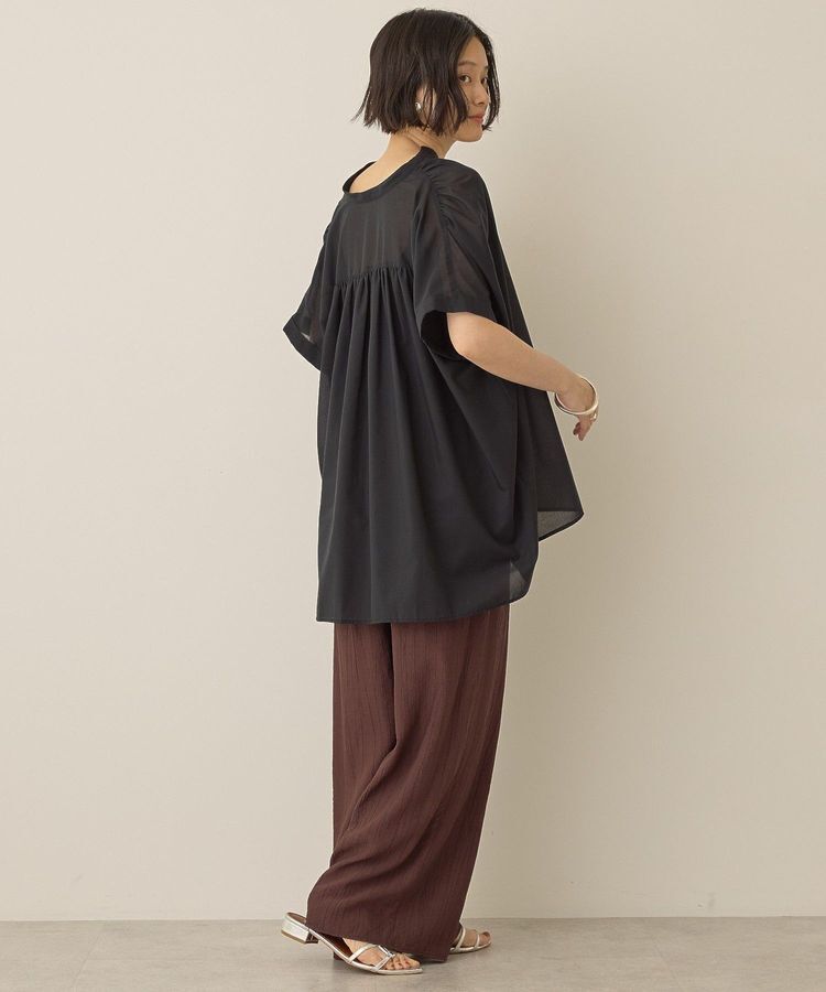AMERICAN HOLIC「【WEB限定】イージーケア+接触冷感 フレンチスリーブギャザーシャツ」|シャツ・ブラウス|