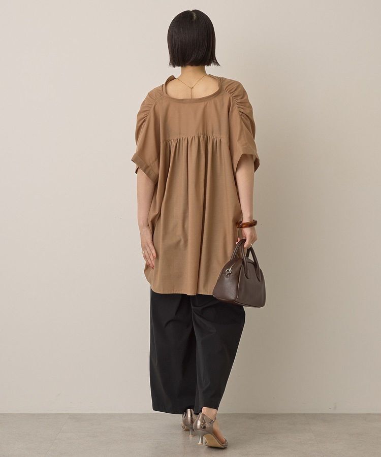 AMERICAN HOLIC「【WEB限定】イージーケア+接触冷感 フレンチスリーブギャザーシャツ」|シャツ・ブラウス|