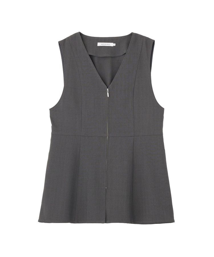 AMERICAN HOLIC「【イージーケア・UVカット】ペプラムジレ」|ベスト・ジレ|Charcoal Gray