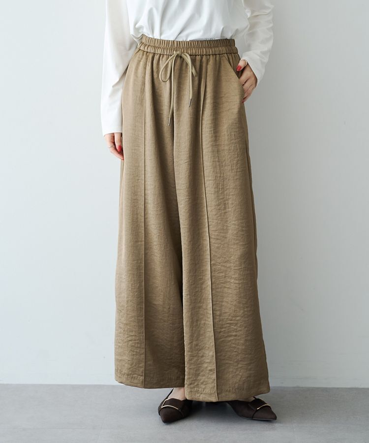 Editt by YECCA VECCA「ビンテージサテンワイドパンツ」|その他|Beige
