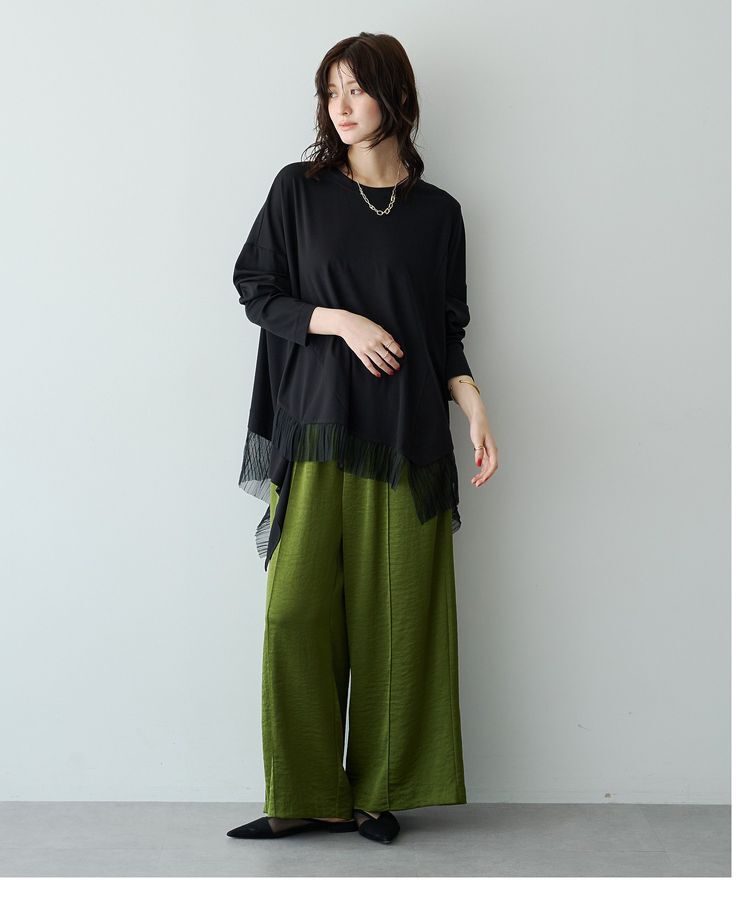 Editt by YECCA VECCA「ビンテージサテンワイドパンツ」|その他|