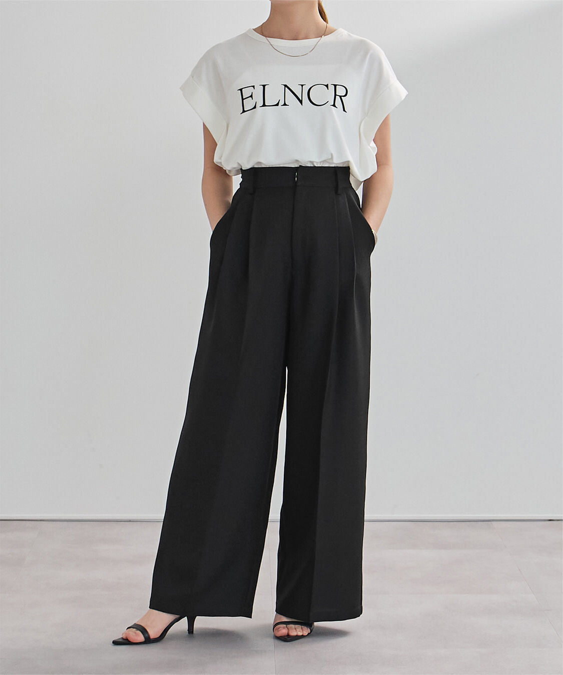 ur's「シャーベットリネンライクワイドパンツ」|スラックス|