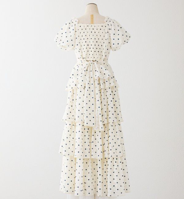 「【Black Ribbon Collection】バックリボンティアードワンピ」|ワンピース|