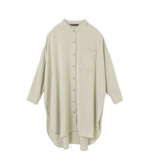 mizuiro ind「mizuiro ind T/Rバンドカラーロングシャツ」|シャツ・ブラウス|