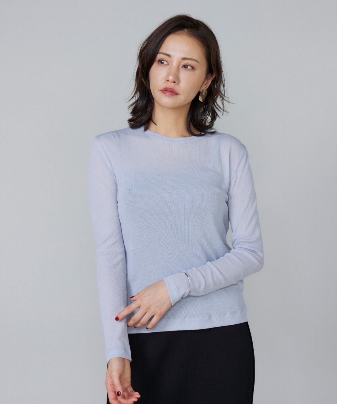 Le Souk「シアーテレコ ロングTシャツ」|Tシャツ・カットソー|