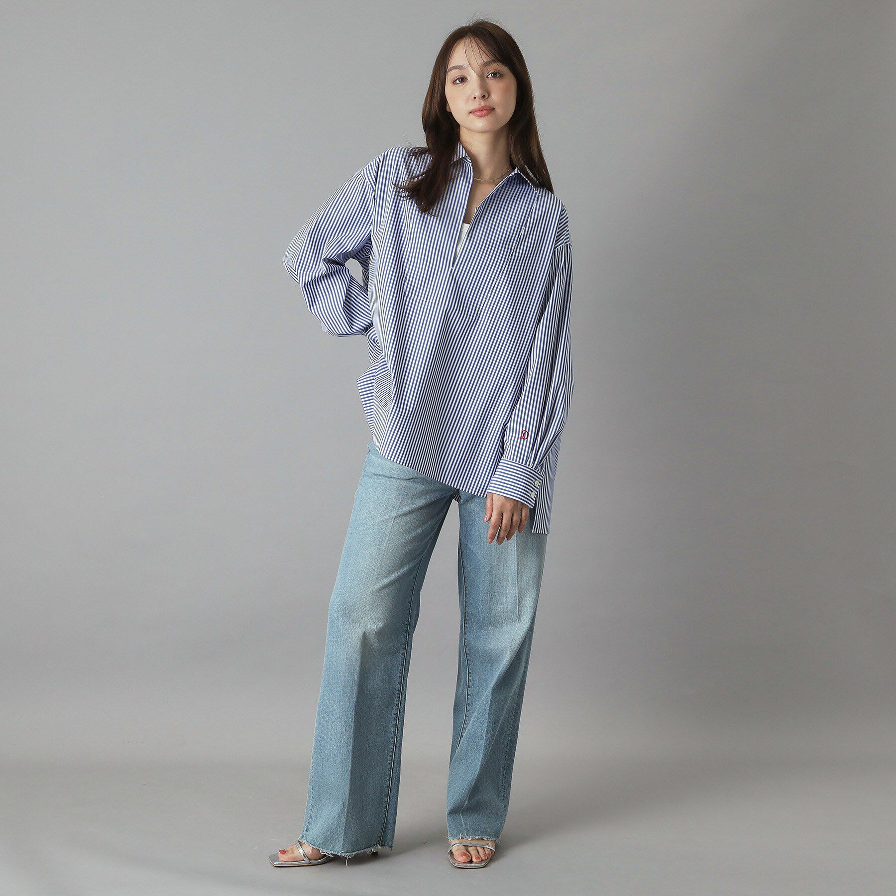 DRESSTERIOR「【接触冷感/UVカット/着回し】スキッパーブラウス」|シャツ・ブラウス|