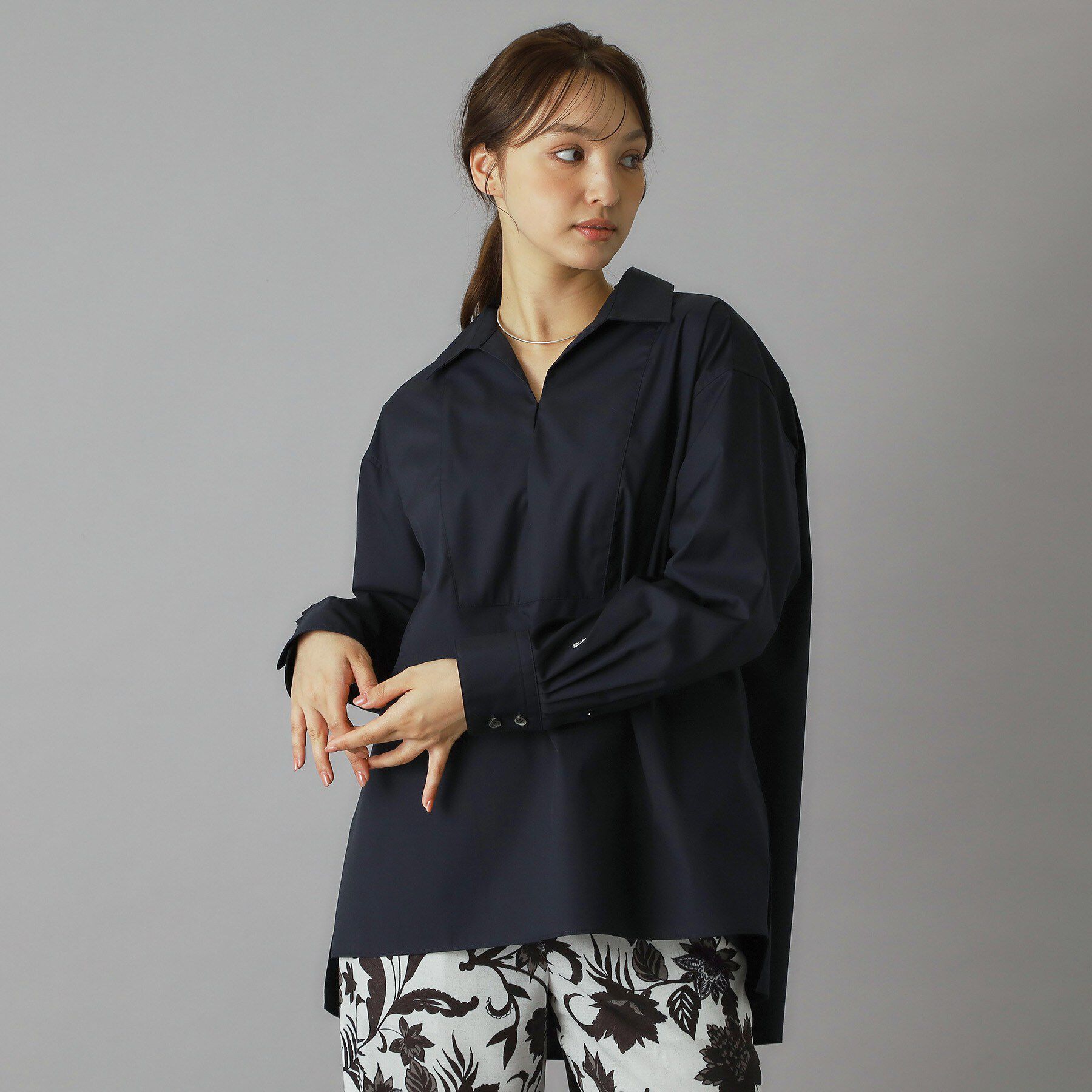 DRESSTERIOR「【接触冷感/UVカット/着回し】スキッパーブラウス」|シャツ・ブラウス|