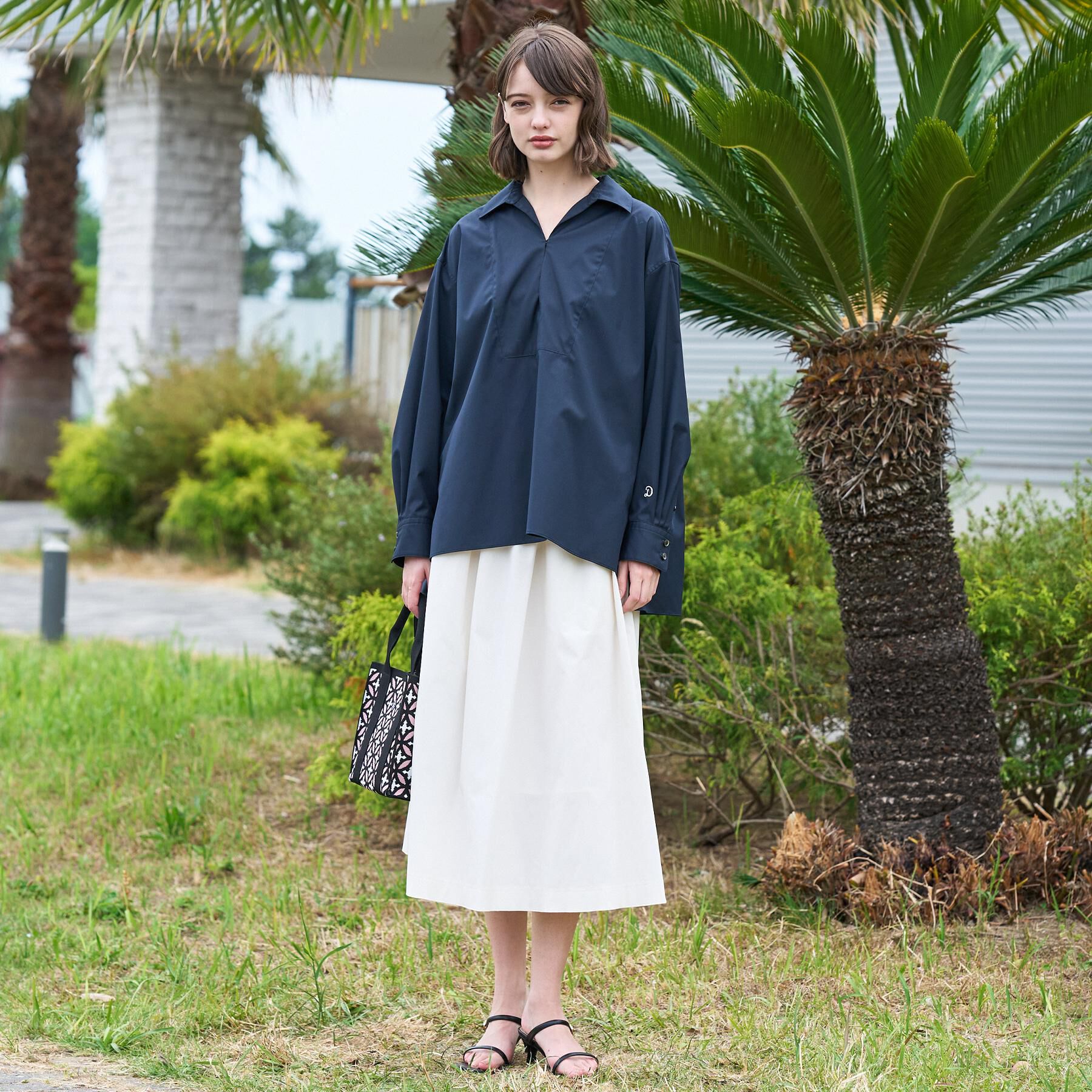 DRESSTERIOR「【接触冷感/UVカット/着回し】スキッパーブラウス」|シャツ・ブラウス|