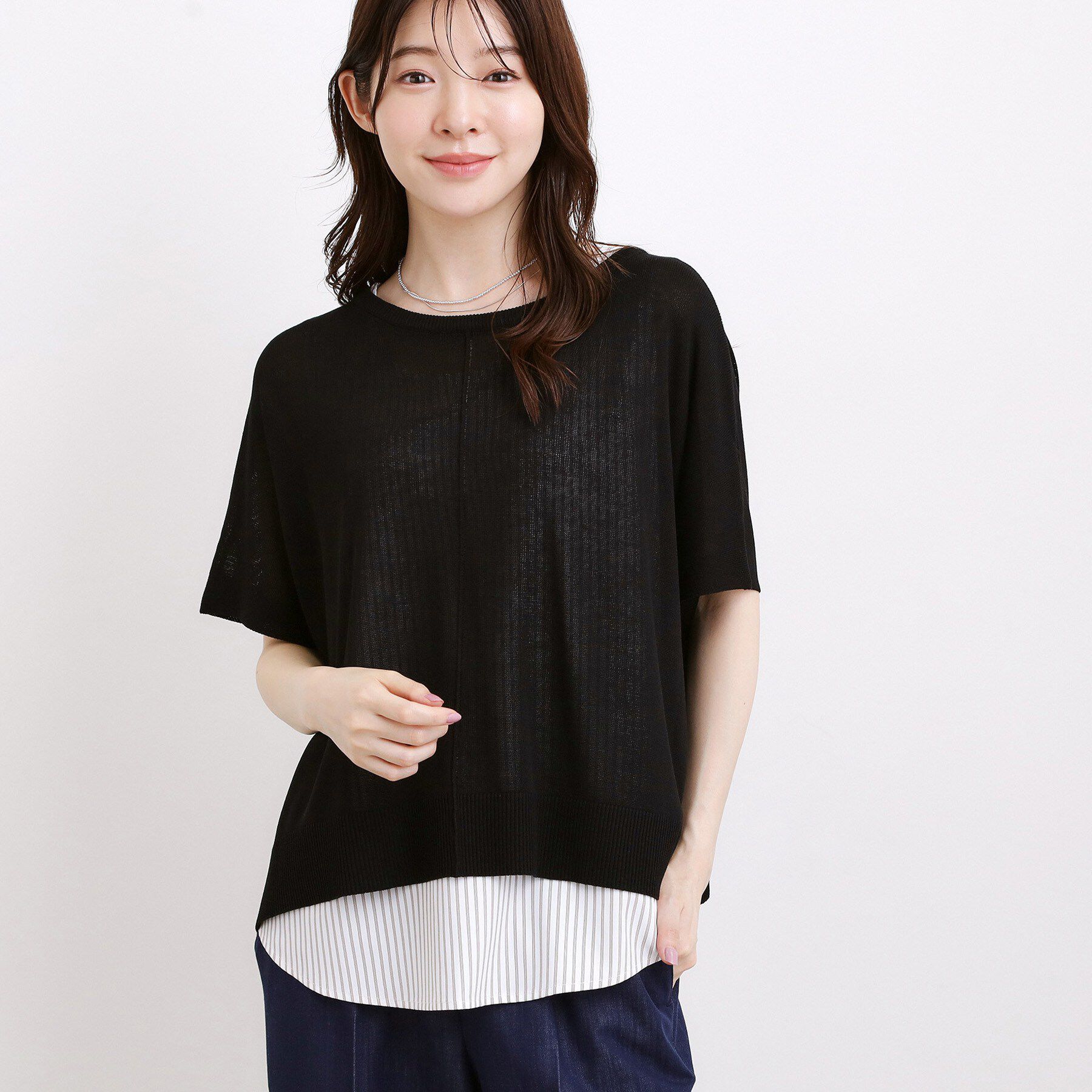 grove「【体系カバー◎】ニット&times;インナーシャツタンクSET」|その他|ブラック(019)