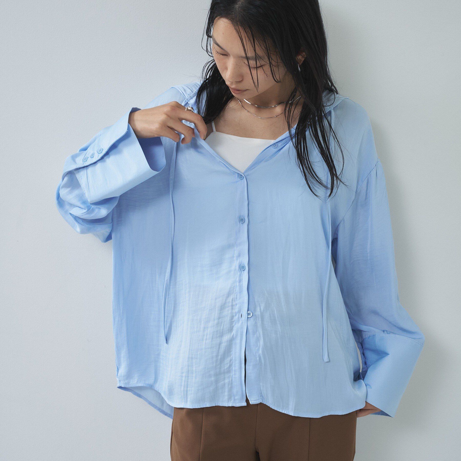 GALLEST「【一部店舗限定】シアーフードオーバーシャツ」|シャツ・ブラウス|