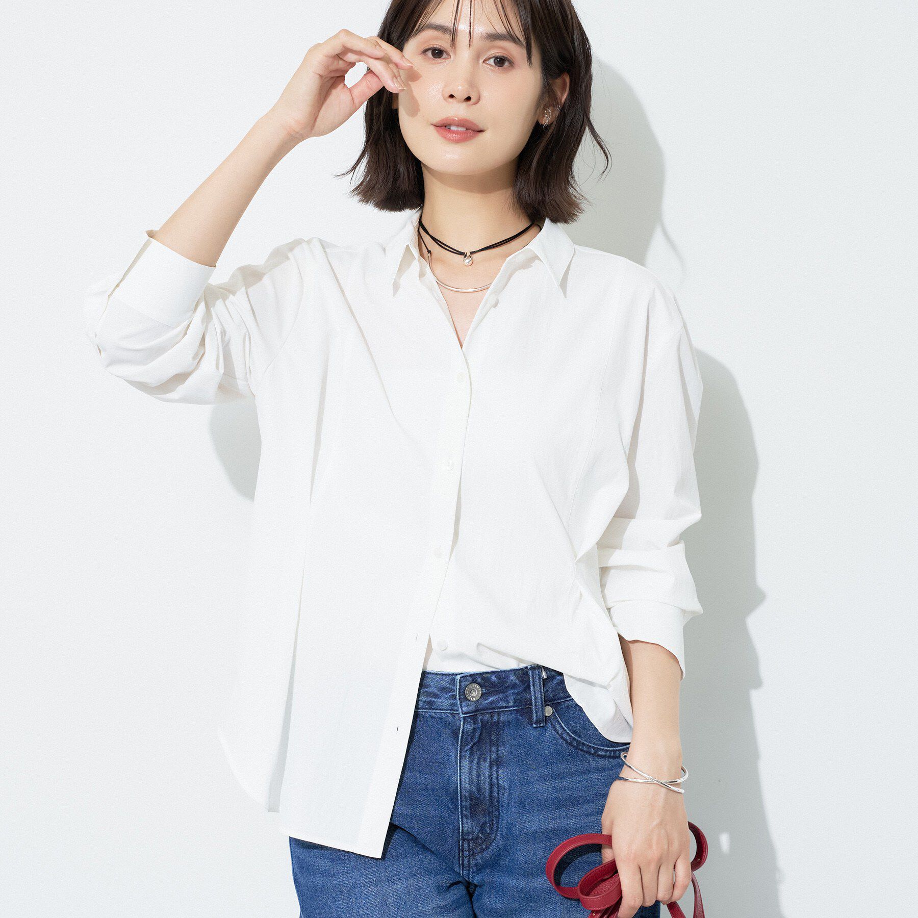 INDIVI「【UV／接触冷感／高ストレッチ】フロントタックシャツ」|シャツ・ブラウス|