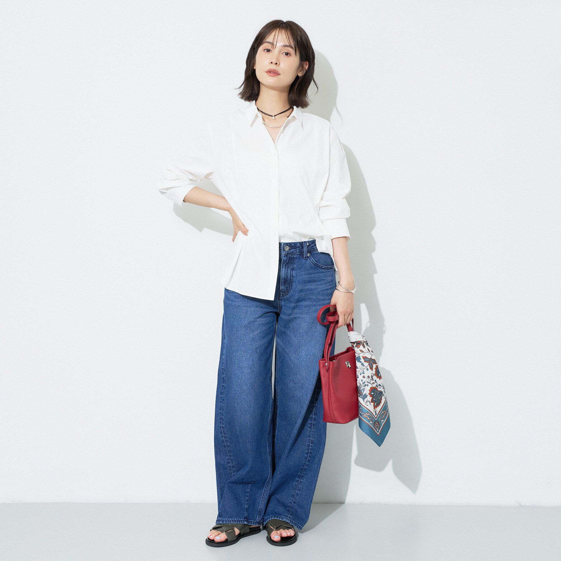 INDIVI「【UV／接触冷感／高ストレッチ】フロントタックシャツ」|シャツ・ブラウス|