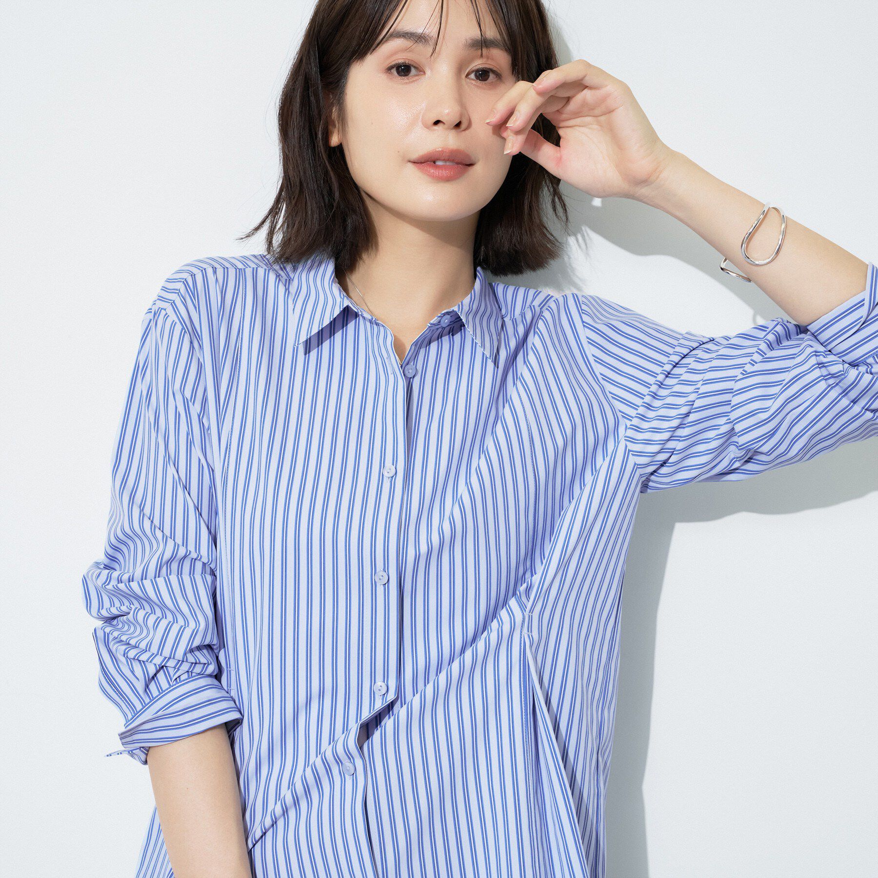 INDIVI「【UV／接触冷感／高ストレッチ】フロントタックシャツ」|シャツ・ブラウス|