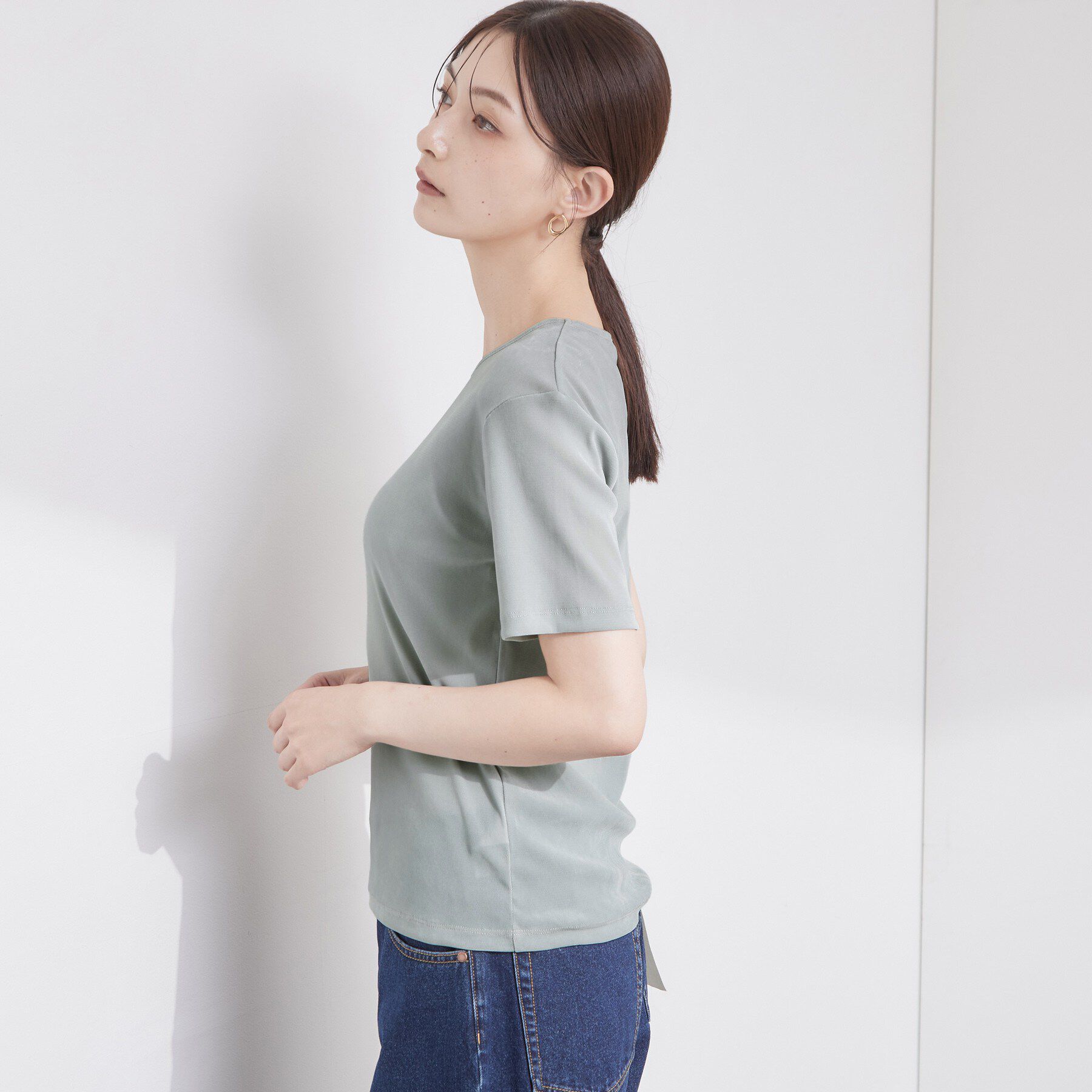 OPAQUE.CLIP「フロッキーチュールカットソー【洗濯機OK】」|Tシャツ・カットソー|