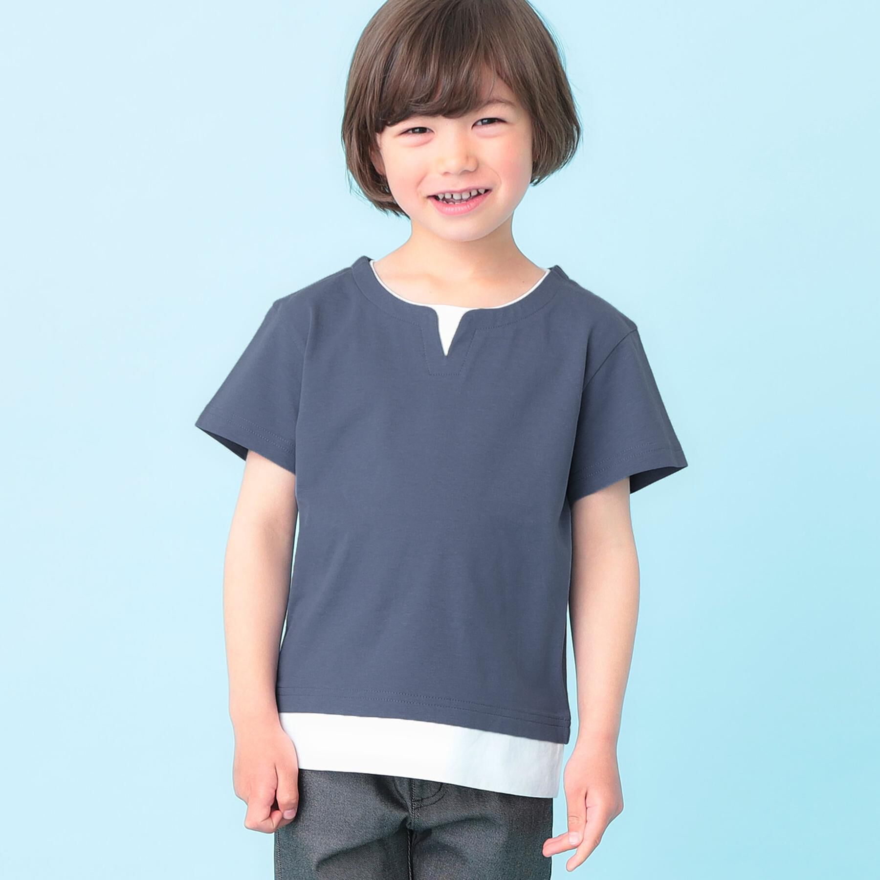 THE SHOP TK「【110－160】キーネックTシャツ」|Tシャツ・カットソー|