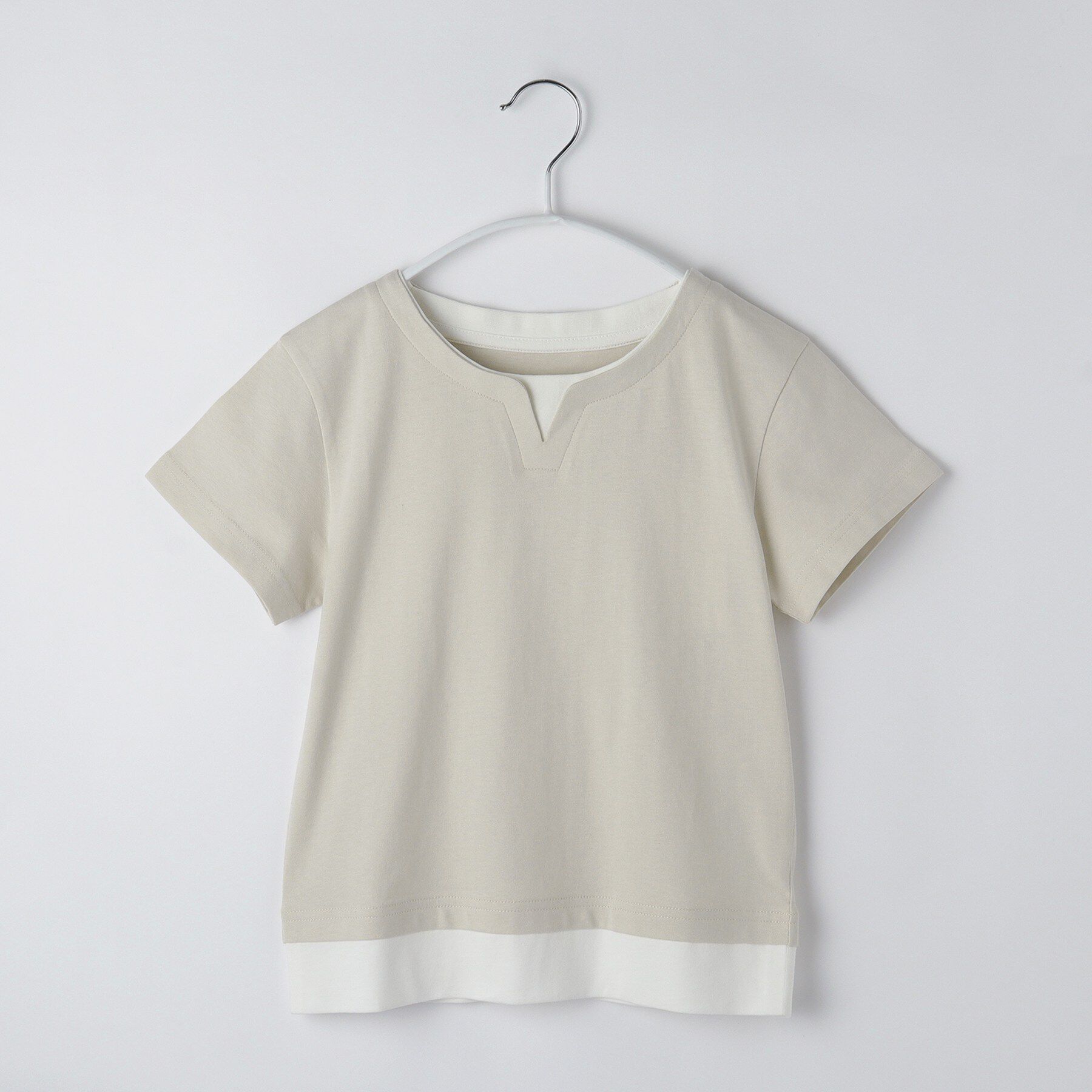 THE SHOP TK「【110－160】キーネックTシャツ」|Tシャツ・カットソー|ライトベージュ(05