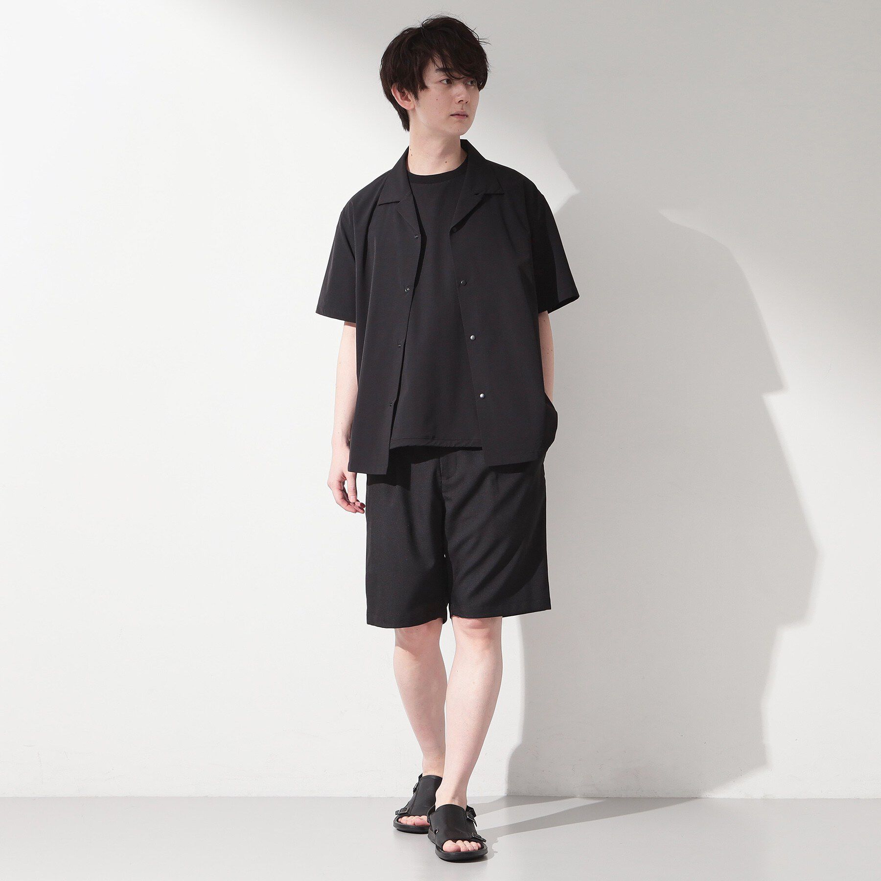THE SHOP TK「【KURO】 ポリバレント半袖シャツ 接触冷感/UVカット/洗濯機OK」|シャツ・ブラウス|