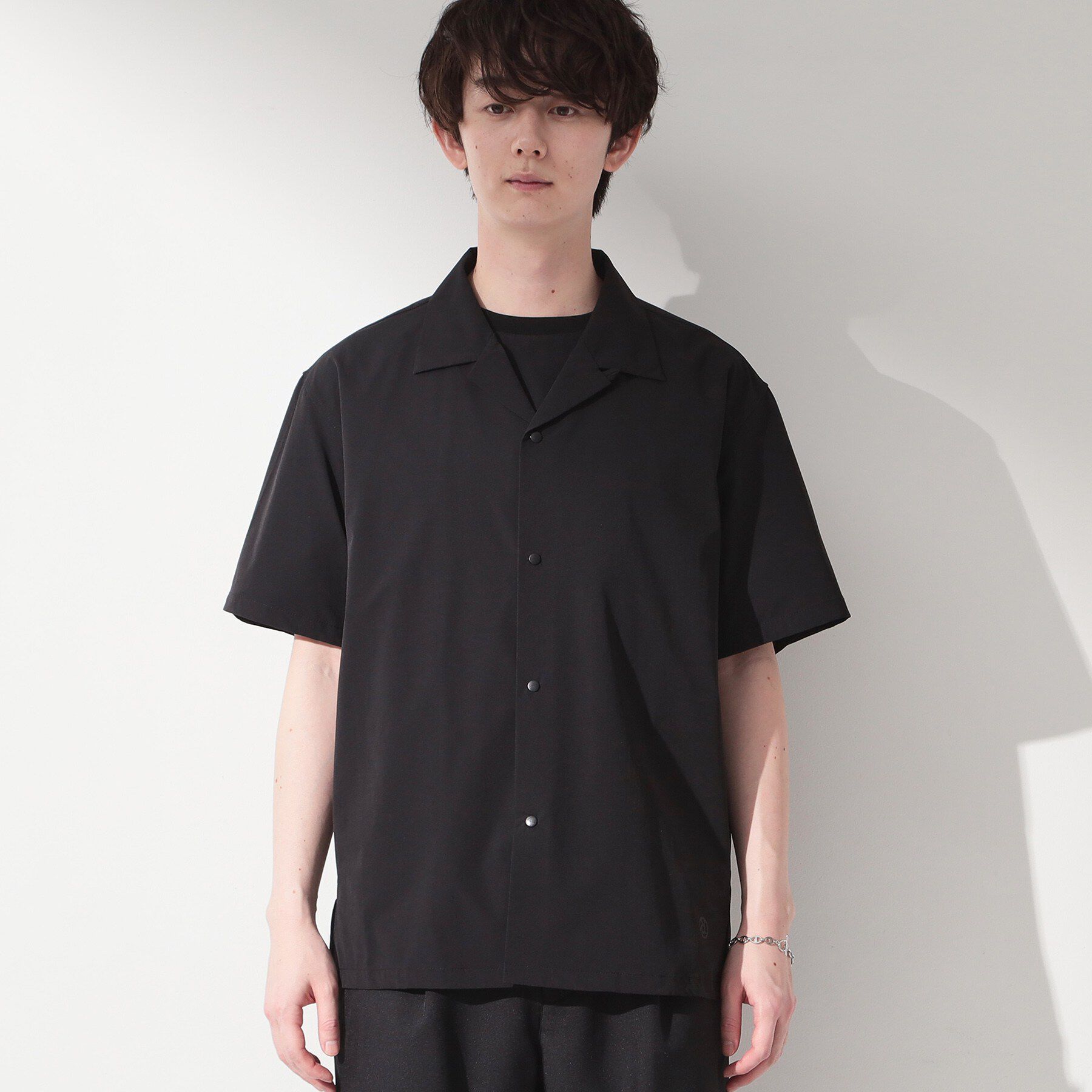 THE SHOP TK「【KURO】 ポリバレント半袖シャツ 接触冷感/UVカット/洗濯機OK」|シャツ・ブラウス|