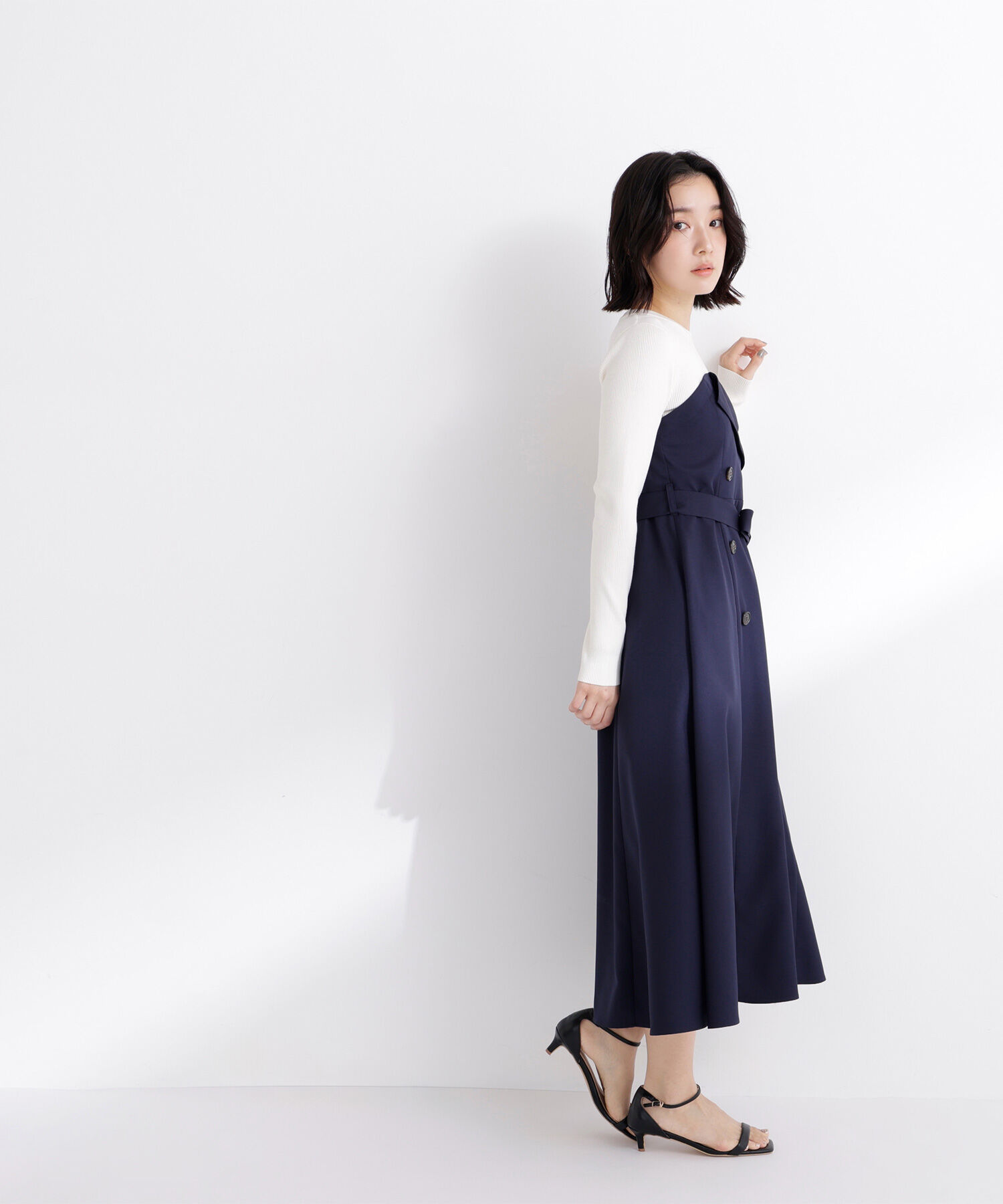  「トレンチディテールドッキングワンピース」|ワンピース|