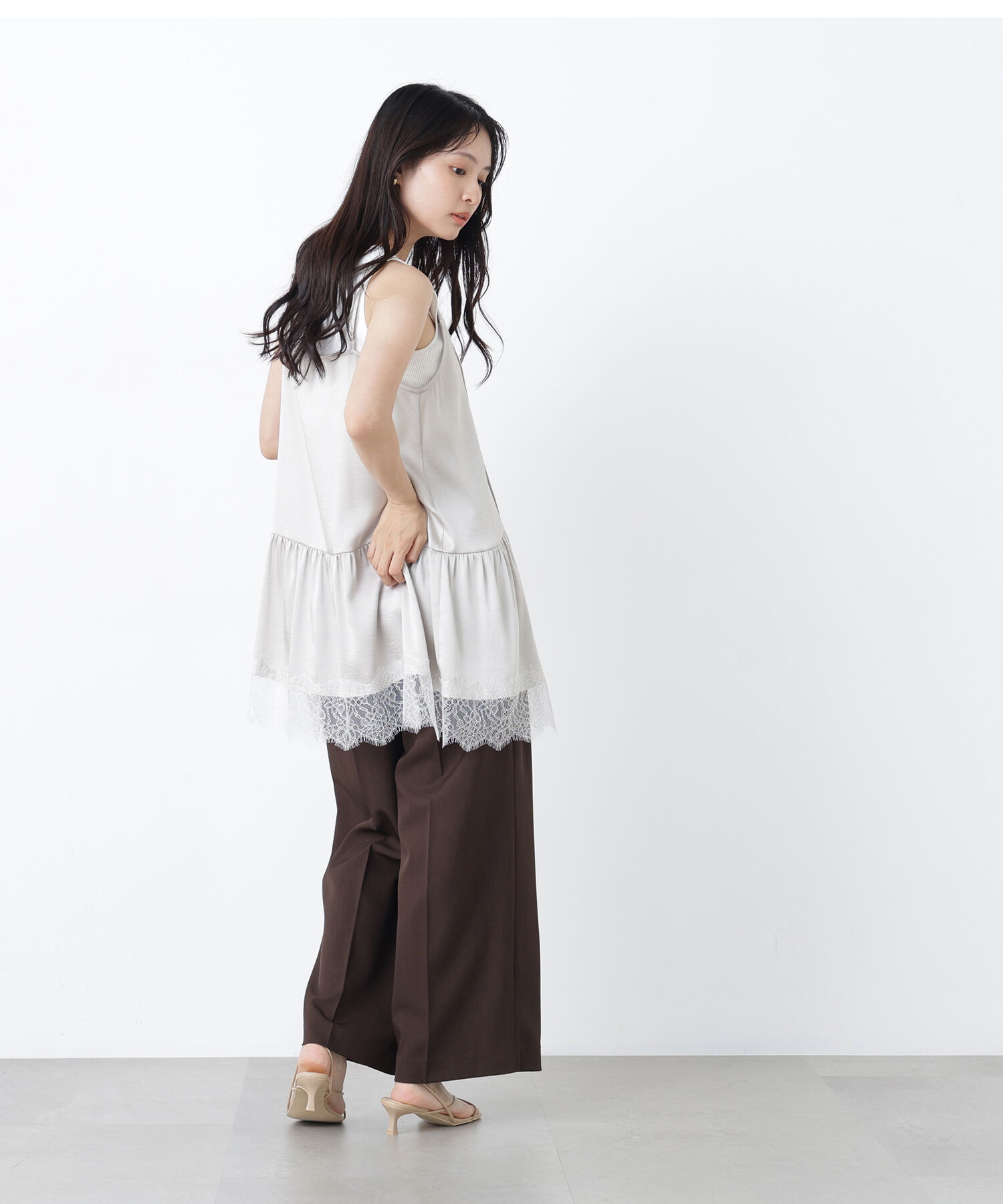  「〈N.〉サテンレースキャミ」|シャツ・ブラウス|