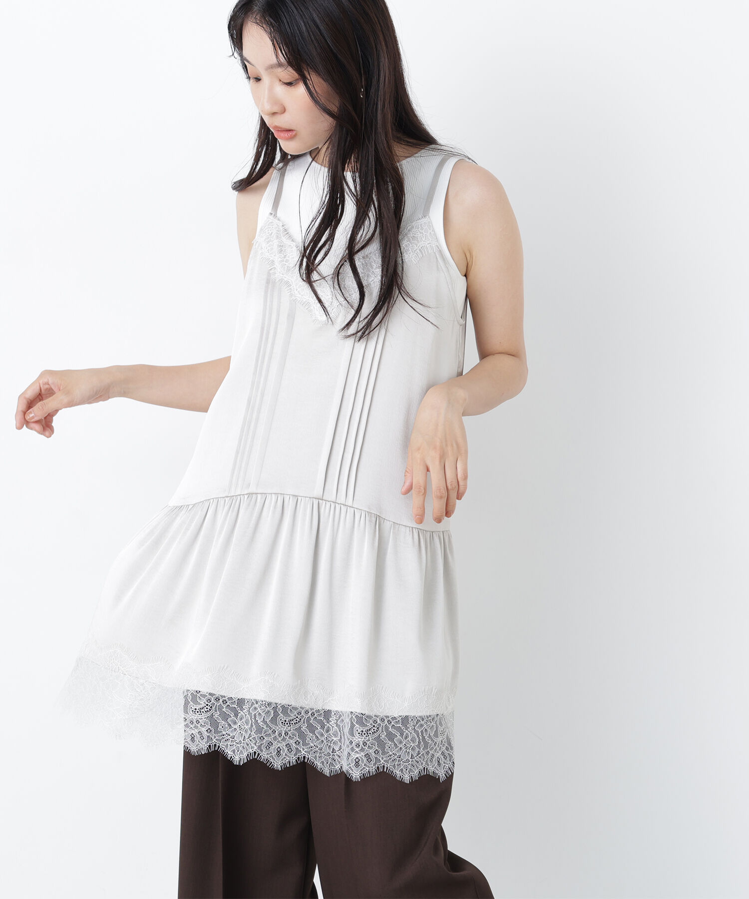  「〈N.〉サテンレースキャミ」|シャツ・ブラウス|
