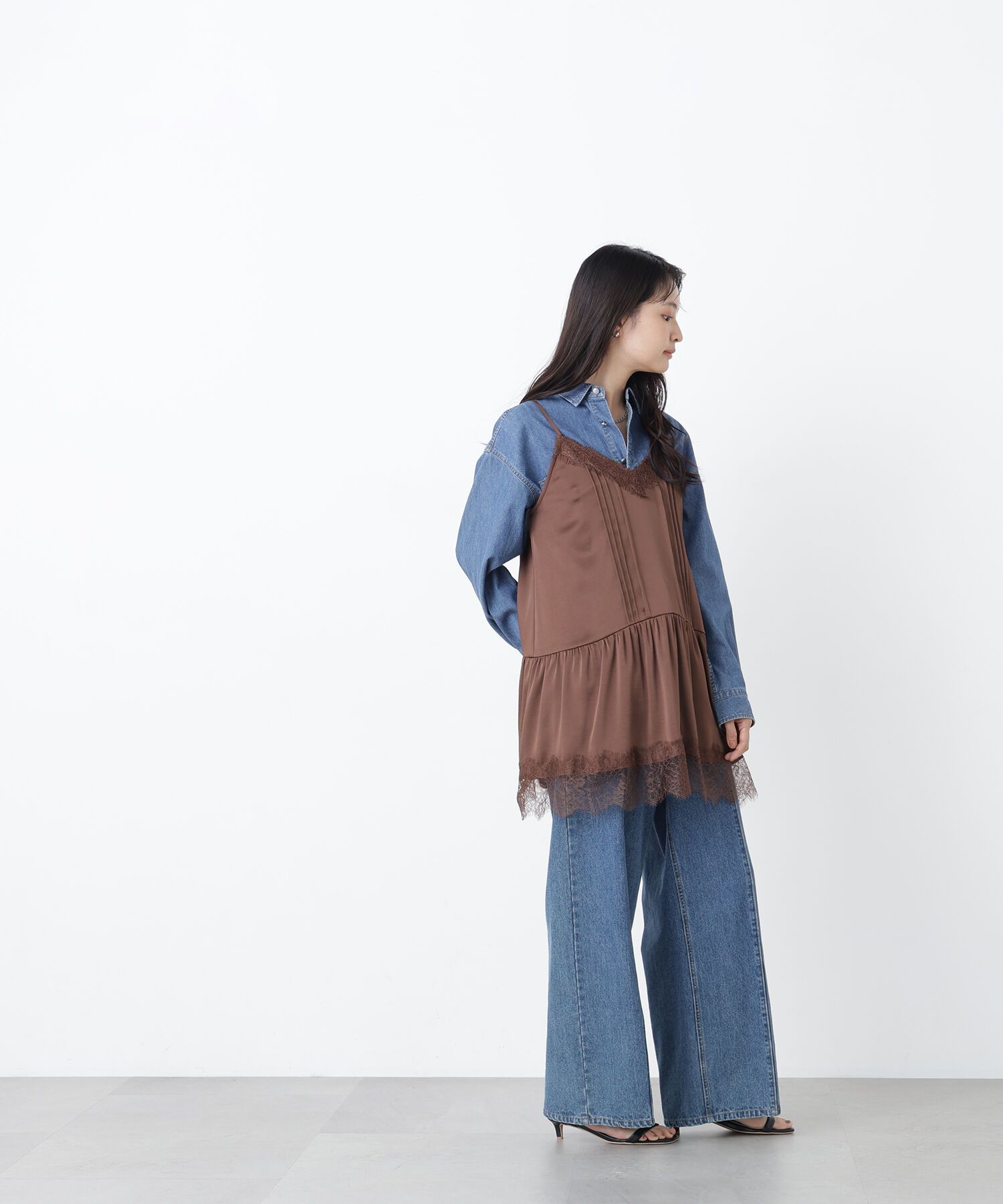  「〈N.〉サテンレースキャミ」|シャツ・ブラウス|