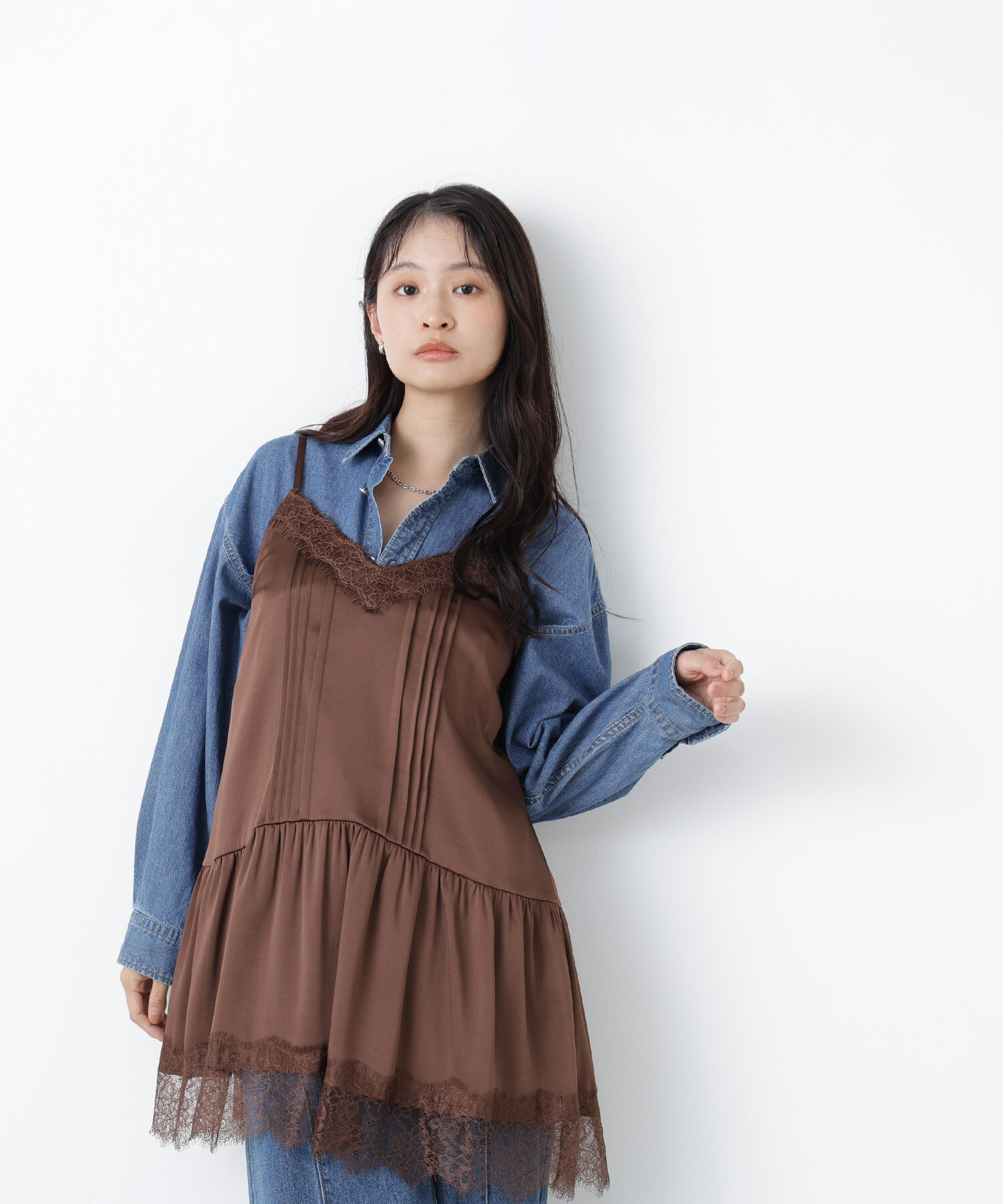  「〈N.〉サテンレースキャミ」|シャツ・ブラウス|