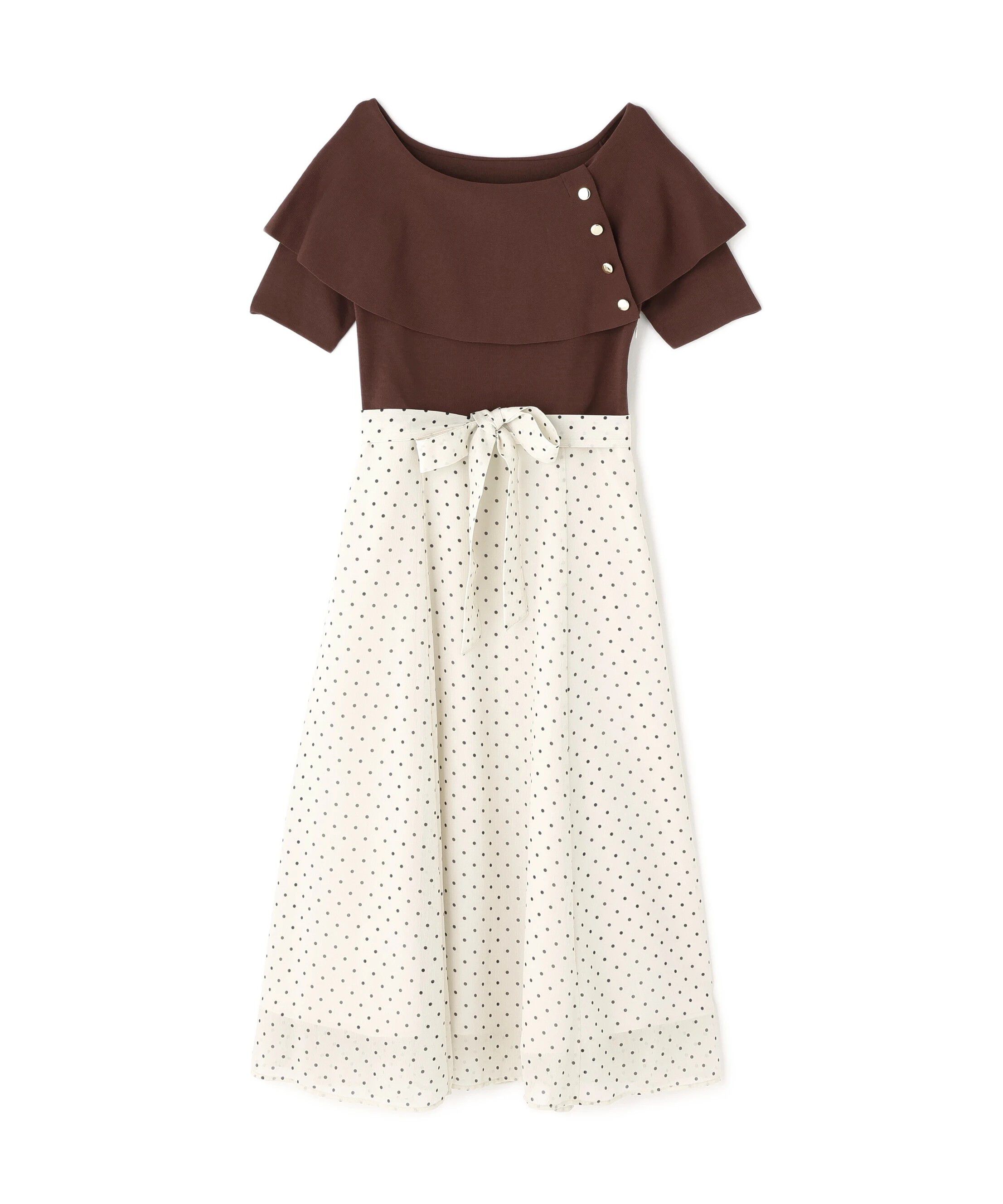 PROPORTION BODY DRESSING「ケープ風ニットドッキングワンピース 25AW」|ワンピース|