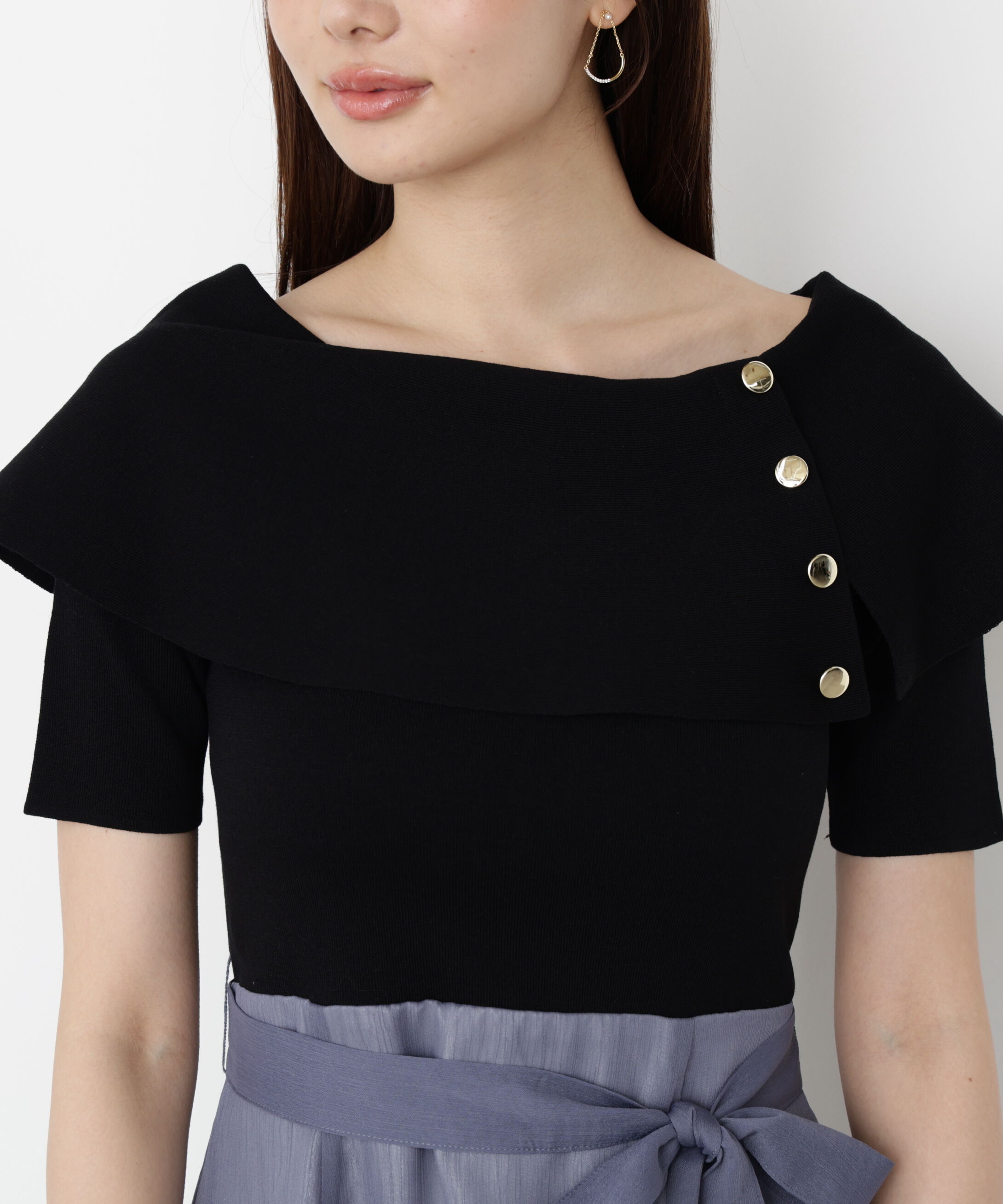 PROPORTION BODY DRESSING「ケープ風ニットドッキングワンピース 25AW」|ワンピース|